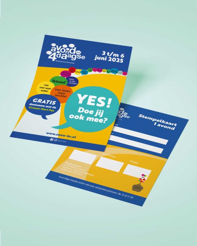 AVOND4DAAGSE // De Avond4Daagse in Bodegraven-Reeuwijk gaat vandaag van start! 🚶‍♂️🚶‍♀️ Heel veel succes en plezier gewenst aan alle deelnemers deze week! 

Heb je de posters, flyers of stempelkaarten al gespot in het dorp? 👀 Leuk om daar een creatieve bijdrage aan te mogen leveren. @senwbr 

#Reeuwijk #Bodegraven #BodegravenReeuwijk #Ontwerp #Drukkerij #GrafischVormgeving #StarReklame
#Avond4Daagse #LoopZe #Wandelplezier #Stempelkaart #FlyerDesign #PosterDesign #LokaalBetrokken